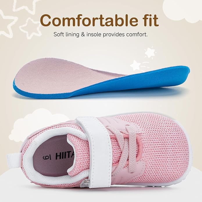 HIITAVE Toddler Sneakers Lightweight Boys Girls Barefoot Shoes for Walking Running Tennis Playing