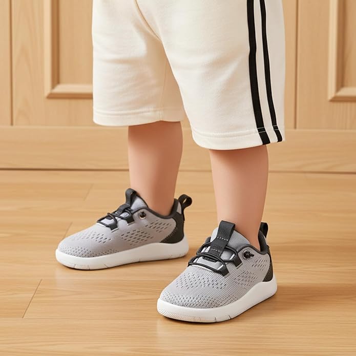 MORENDL Wide Toddler Shoes Baby Walking Shoes Girls Boys Zero Drop Minimalist Sneakers Slip On Tennis Shoe Breathable Naturally Flexible