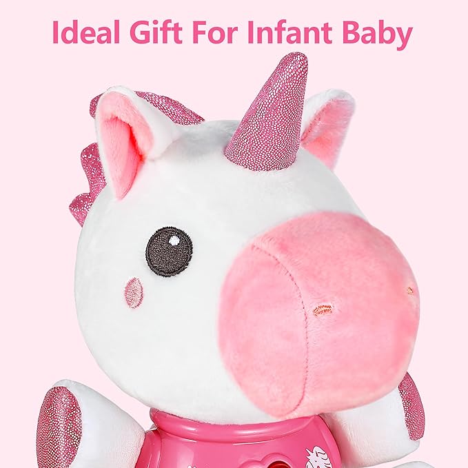 iPlay, iLearn Baby Unicorn Musical Toys, Newborn Girls Gift, Soft Unicorn Plush Stuffed Animal, Infant Light Music Time, 1st Valentine's Easter Stuffer for 0 1 2 3 6 9 12 18 Month 1-3 Yrs Toddlers