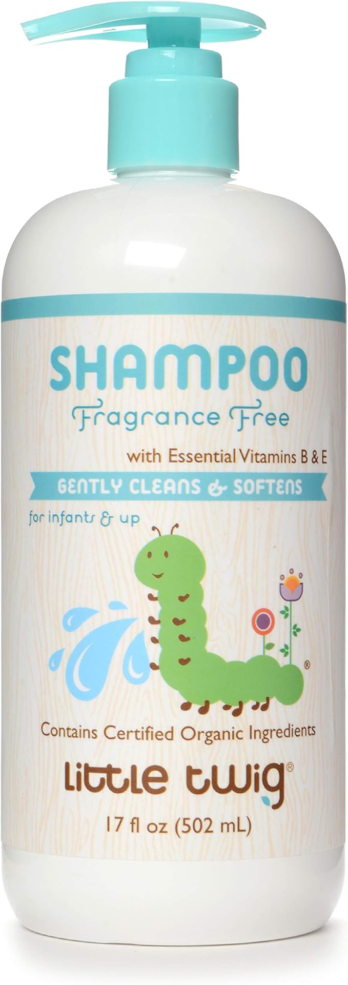 Little Twig Fragrance-Free Shampoo, Hair Shampoo with Natural Plant Derived Formula, Vegan, Gluten-Free, Perfect for Newborns, 17 fl. oz.