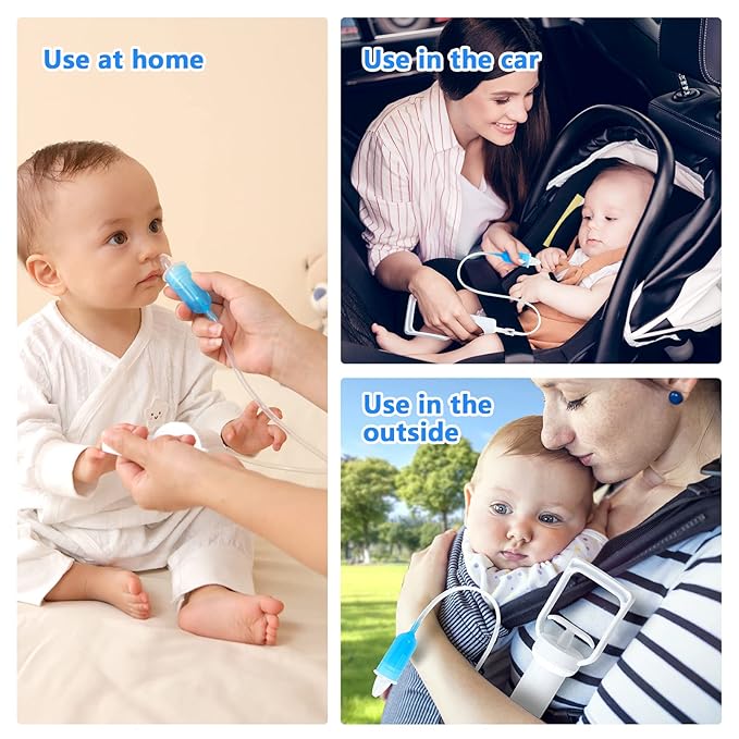 Nasal Aspirator Baby & Portable Hand Puller Nose Sucker, Strong Suction | Easy to Operate | Reusable | Easy to Carry & Soft Silicone Nose Cleaner for Baby Infant, Negative Pressure Principle