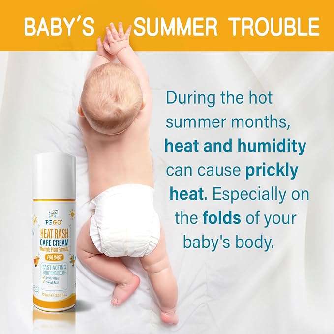 Heat Rash Care Cream for Babies | Prevents Prickly Heat, Sweat Rashes, Eczema & Skin Inflammation | Alleviating Discomfort for Babies Skin | 100ml/3.38oz (100ml/1pcs)