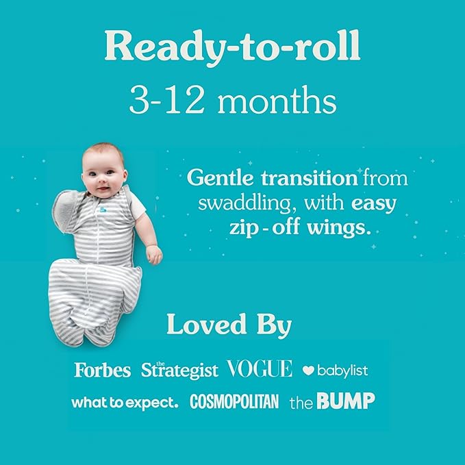 Love to Dream Swaddle UP 50/50 Transition Bag, Gray, X-Large, 24-30.5 lbs, Patented Zip-Off Wings, Gently Help Baby Safely Transition from Being swaddled to arms Free Before Rolling Over
