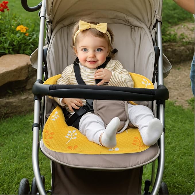 INFANZIA Dry Seat, Car Seat Protector Waterproof Carseat Liner Potty Training Toddlers, Baby and Infants, Piddle Pad for Carseats Strollers (Yellow, 2 Packs)