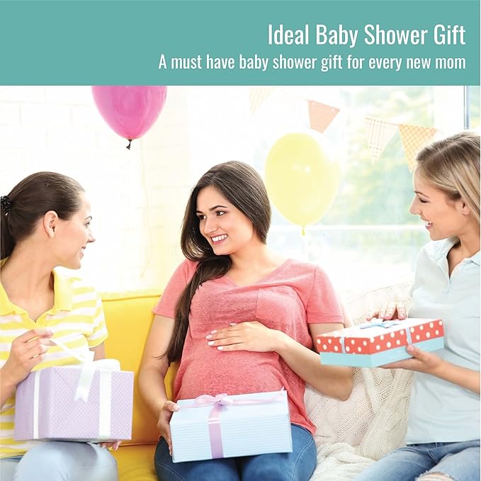 Featherhead™ 5-Piece 100% Cotton Muslin Hooded Bath Towel & Washcloths Unisex Set for Baby Boy & Girl - Ultra Soft and Extra Absorbent - Newborn Essential & Perfect Baby Registry Gift (Grey Elephant)