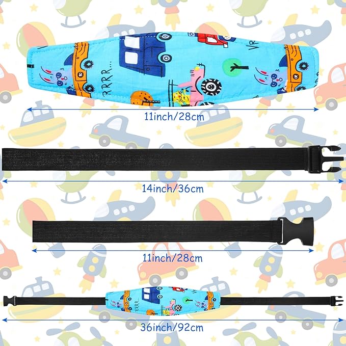 HESTYA 2 Pcs Carseat Head Support Toddler Stroller Seat Headrest for Sleeping Traveling Neck Relief Headband Strap for Kids Children Toddler Infant(Transportation)