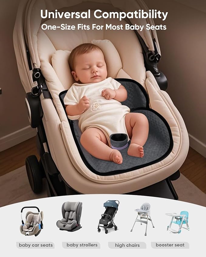 2 Pack Baby Potty Training Car Seat Protector, Waterproof Car Seat Liner for Potty Training Toilet, Baby Infant Toddler Piddle Pad Fits for Carseat, Stroller, Highchair - 2 Pack, Dark Gray