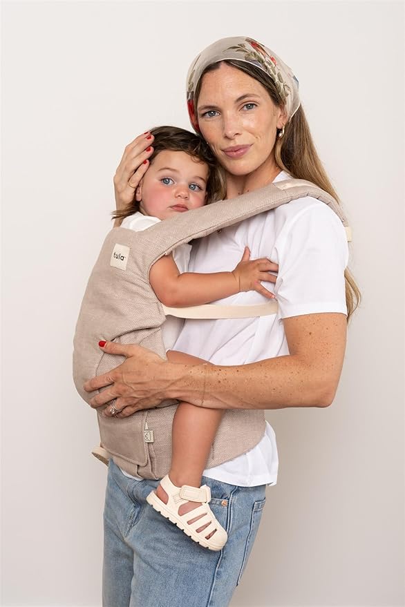 Baby Tula Explore Carriers - Breathable Baby Carrier Newborn to Toddler - Adjustable Toddler Carrier - Multiple Ergonomic Positions Front and Back - Ergonomic Fit for 7-45 lb - Linen, Sand