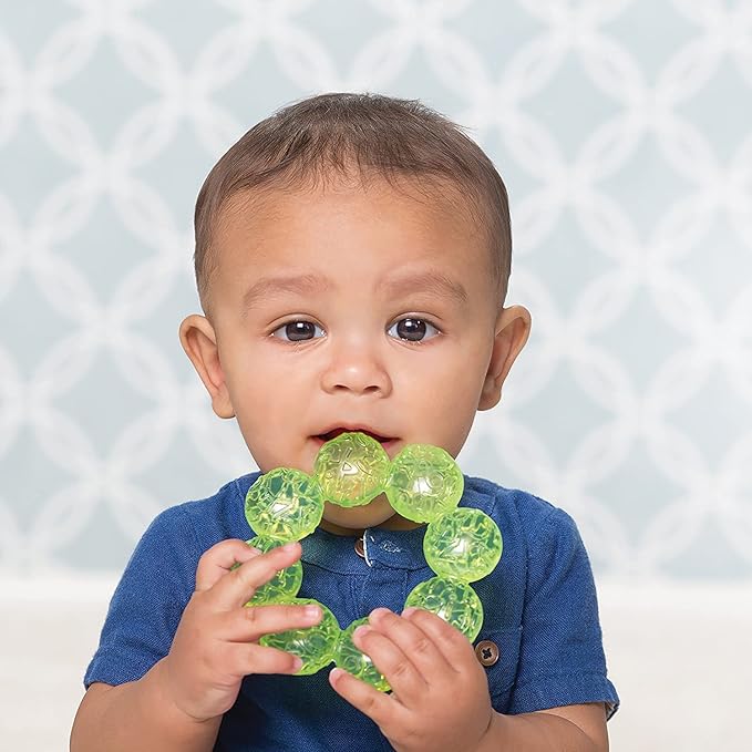 Infantino Water Teethers – Sensory Exploration, Teething, Cooling & Massaging Relief for Sore Gums, Lime & Pink, 3-Pack