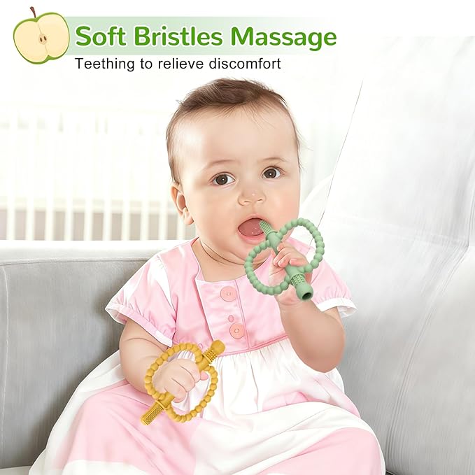 Baby Teething Toys for Babies 0-36 Months – Anti-Choking Design, Teething Relief for Straws Sticks, Chew Straw Sensory Toy for Infant Toddlers Silicone teether Tubes