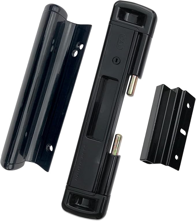 for Glass Sliding Doors - Advanced Technology to Keep Your Family Safe and Secure - High Security Lock - Virtually Burglar Proof (Double Bolt Lock + Premium Handle, Black)