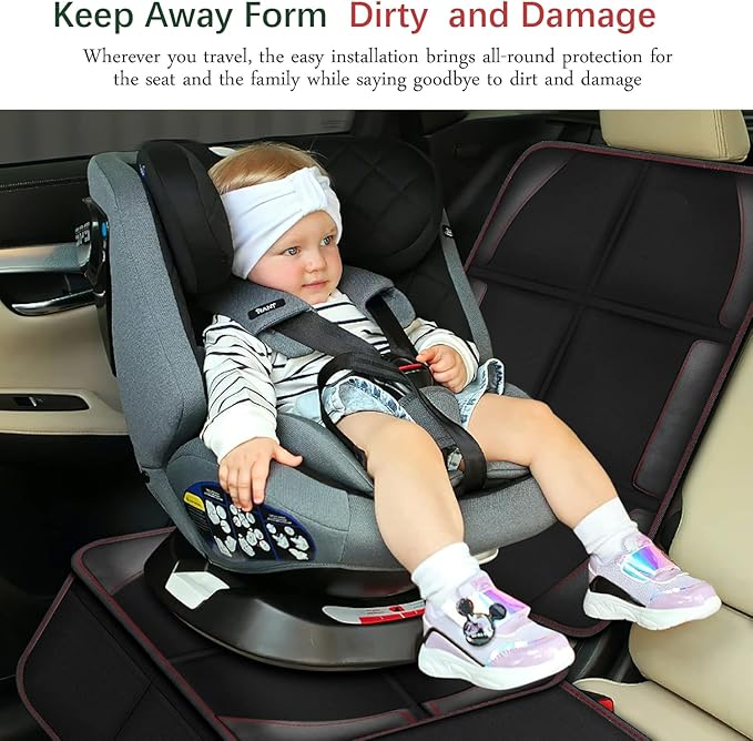 Extra-large Car Seat Protector for Child Car Seat Protector Under Baby Car Seat,Car seat Protector Car Seat Cover Universal Durable Waterproof for Dog Vehicles,Thick Pad,Anti Slip Backing- Full Cover