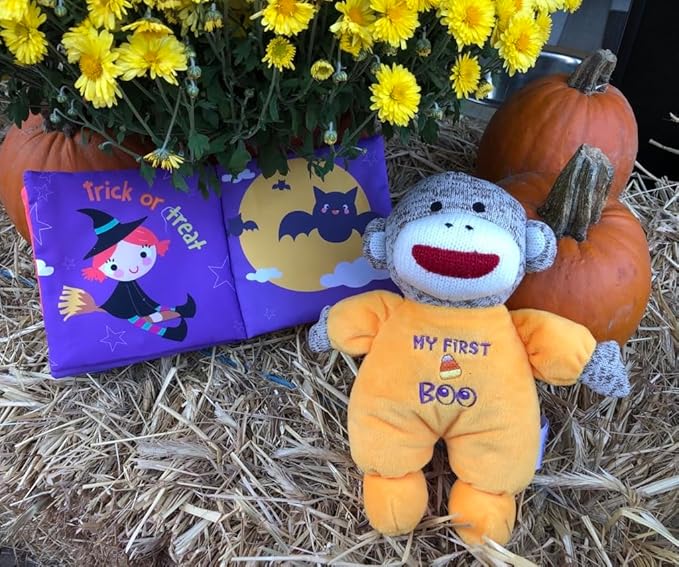 Baby Starters Magic Years Soft, Crinkle Activity Book with Teether, Tabs and Strap, 5 inches (Happy Halloween)