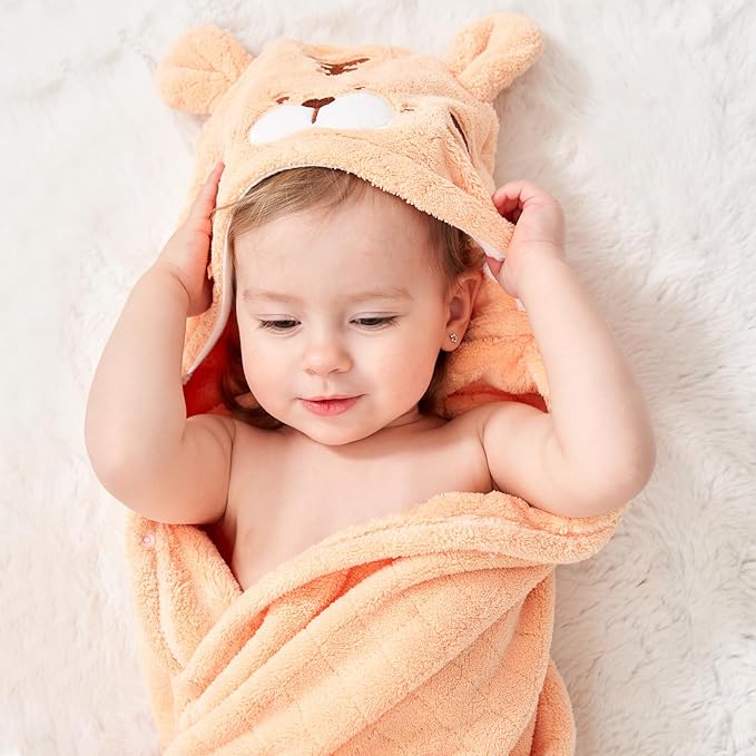 Toddler Towels with Hood Kids Towels Bath Baby Hooded Towel for Kids 0-5 Years, 2-Pack Soft Absorbent Baby Bath Towel Hooded Toddler Bath Towel Thick 50''x32''