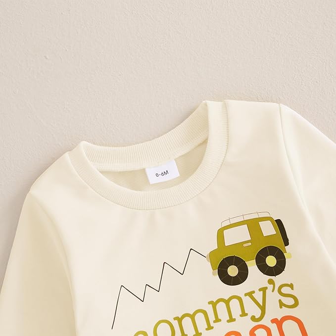 Baby Boy Fall Clothes Set Long Sleeve Letter Print Sweatshirt Pants Toddler Infant Outfits 6 12 18 24 Months 2T