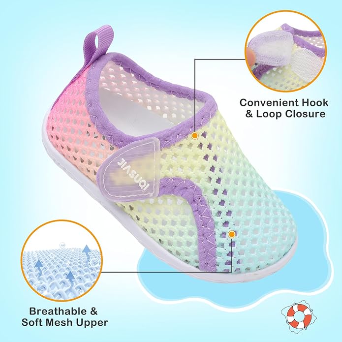 JIASUQI Baby Boys Girls Barefoot Swim Pool Water Shoes Beach Walking Sandals Athletic Sneakers