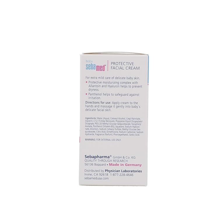 Sebamed Baby Protective Facial Cream Ultra Mild Gentle Hydrating Face Moisturizer for Delicate Skin (50mL)