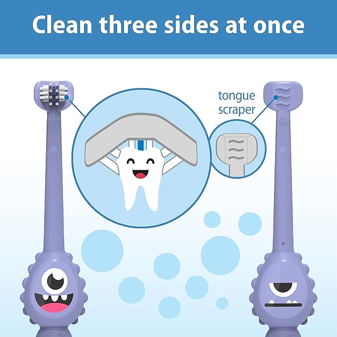 Dr. Brown's ToothScrubber Toddler Toothbrush, Monster and Flamingo, 2-Pack