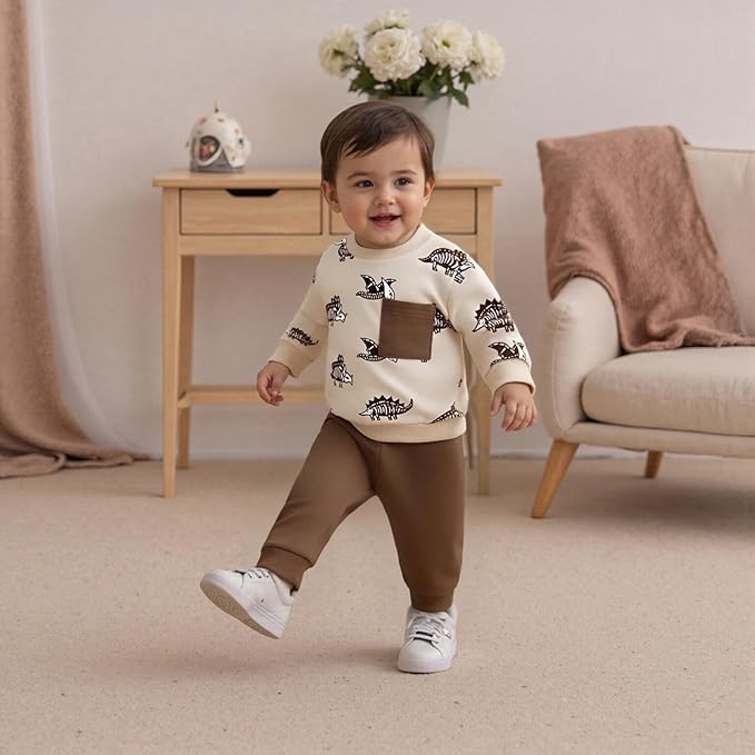 Infant Baby Boy Fall Clothes Set Funny Letter Sweatshirt Pant Outfit Toddler Winter Clothes 6 12 18 Months 2T 3T