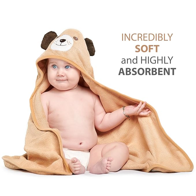 MINIBOO Hooded Baby Towels for Newborn & Toddler - Super Soft Baby Bath Towels with Hood, Highly Absorbent Viscose Made from Bamboo Hooded Towel for Boys, Girls, Newborn Essentials