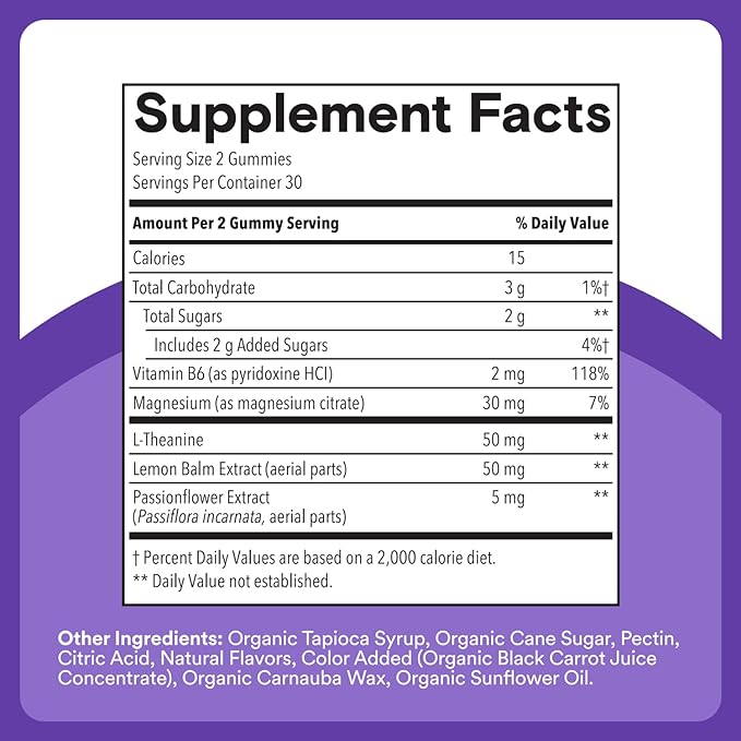 SmartyPants Kids Sleep Gummies Supplement Zero Melatonin: L Theanine, Lemon Balm & Magnesium, Sleep Aid, Strawberry Flavor, 60 Count