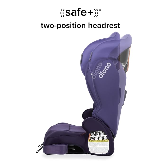 Diono Cambria 2XT XL, Dual Latch Connectors, 2-in-1 Belt Positioning Booster Seat, High-Back to Backless Booster with Space and Room to Grow, 8 Years 1 Booster Seat, Purple Wildberry