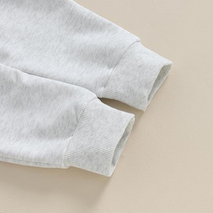 Toddler Baby Boy Clothes Solid Color Long Sleeve Crewneck Sweatshirt Top Casual Pants Set 2Pcs Fall Winter Outfits