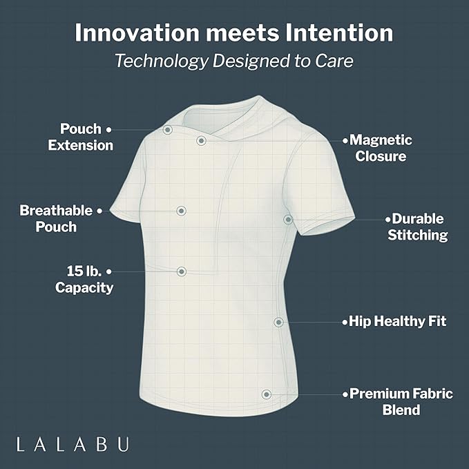 Lalabu The Dad Shirt | Hands-Free Baby Carrier for Dad with Kangaroo Pouch | Engineered for Bonding, Safety, & Comfort for Newborns Up to 15 Lbs. | CPSC Compliant - Natural - 3XL