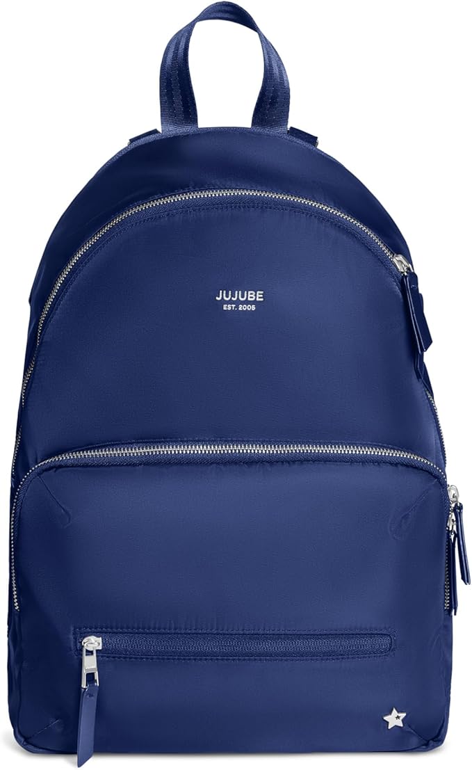 JuJuBe New Everyday Diaper Bag Backpack with Portable Changing Pad, Stroller Straps, Large Travel Backpack for Boy or Girl, Carrying Baby Bottles, Wipes, Diapers, Pacifiers, Navy