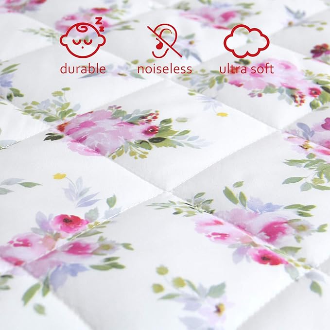Pack and Play Sheets Fitted, Breathable Thick Playard Lovely Print Cover 39"×27"×5" Compatible with Graco Pack n Play, Floral