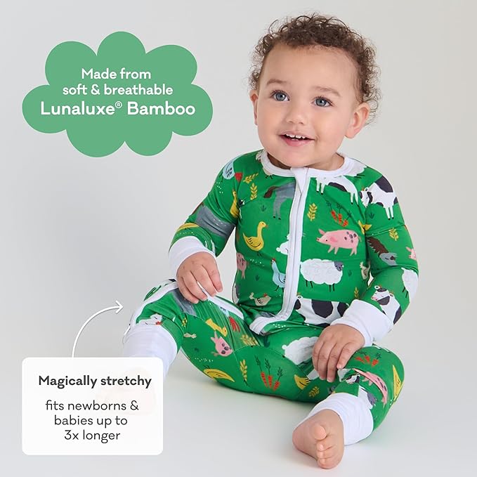 Little Sleepies Pajamas for Baby Boys & Girls, Viscose from Bamboo Baby Pajamas, Preemie & Newborn Sleepers, 2-Way Zipper PJs