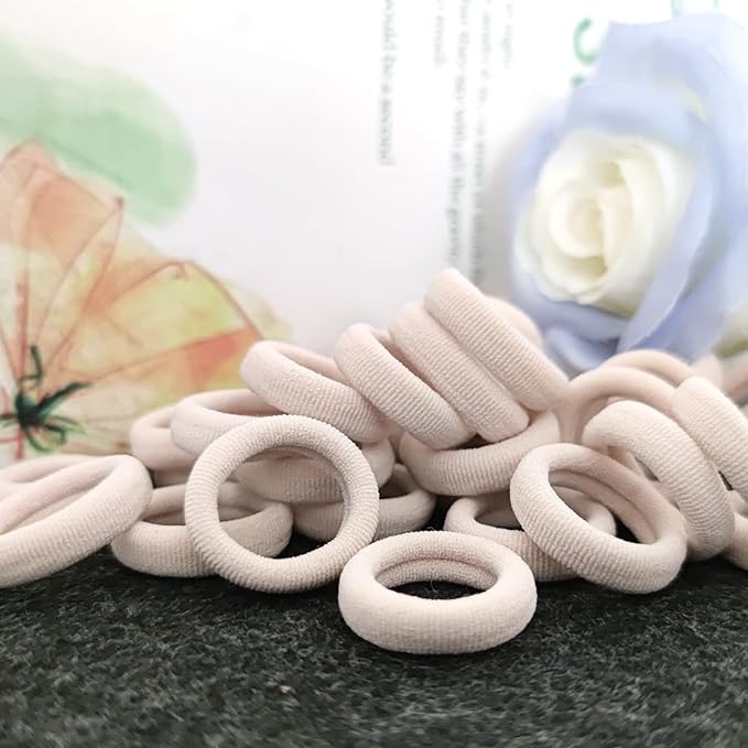 Blonde Toddler Hair Ties, Seamless Baby Girl Hair Bands No Damage, Cotton Girls Hair Ponytail Holders and Small Kids Elastic Holders No Crease, Blond