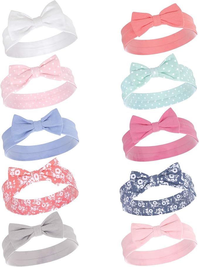 Hudson Baby Cotton and Synthetic Headbands, Size 0-24 Months