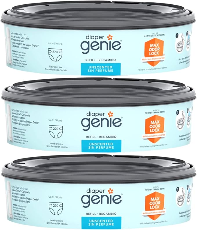 Playtex Diaper Genie Refill (810 Count Total - 3 Pack of 270 Each)