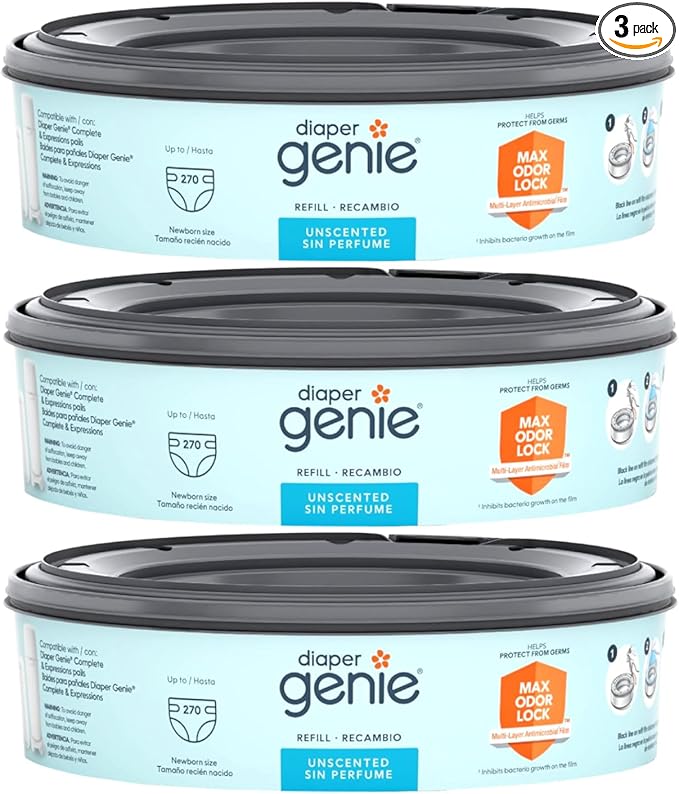 Playtex Diaper Genie Refill (810 Count Total - 3 Pack of 270 Each)