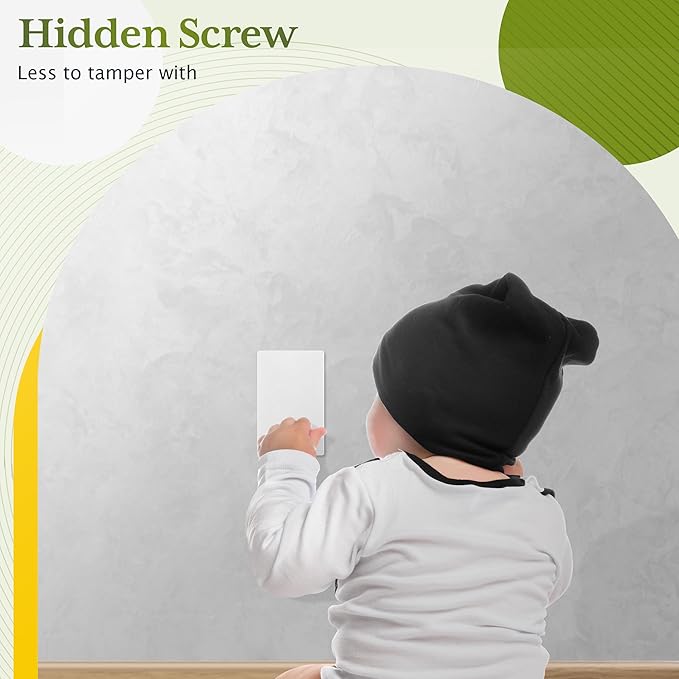 TG Screwless Blank Wall Plate, Child Safe Blank Device Outlet Cover, Standard Size, 1-Gang 4.68" x 2.93", Polycarbonate Thermoplastic, UL Listed, SP-B1-W, Glossy, White