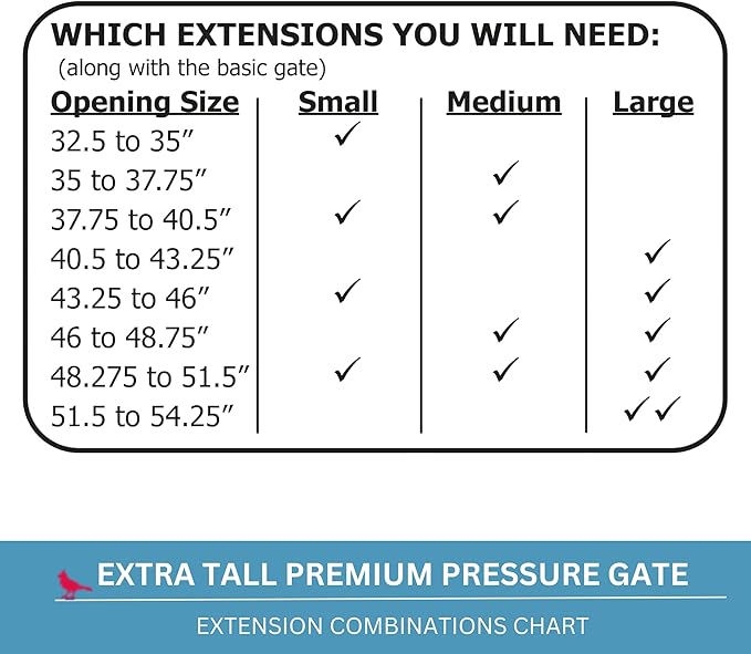 Cardinal Gates XTPPG Extra Tall Pressure Mounted Baby Gate - Adjustable Indoor Dog Gate - 36 Inch Tall Steel Safety Gate for Kids & Pets - 29.5 to 32.5 Inches Wide - White