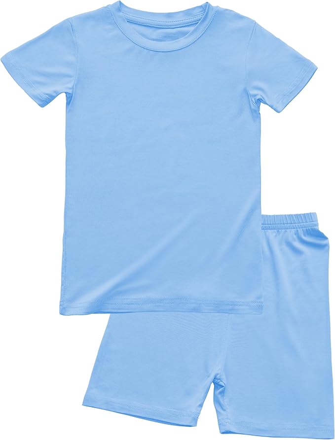 BABY 2T-10Y Toddler Kids Girls Boys Soft Comfy 2pcs Set Short Sleeve Shirts and Pants Sets