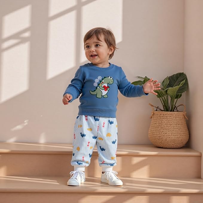 Infant Baby Boy Fall Clothes Set Funny Letter Sweatshirt Pant Outfit Toddler Winter Clothes 6 12 18 Months 2T 3T