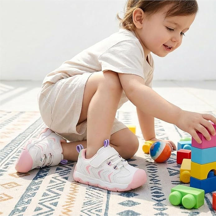 Baby Boy Girl First Walking Shoes Wide Toe Toddler Sneakers Breathable Non Slip Infant Barefoot Shoes 6 12 18 24 Months