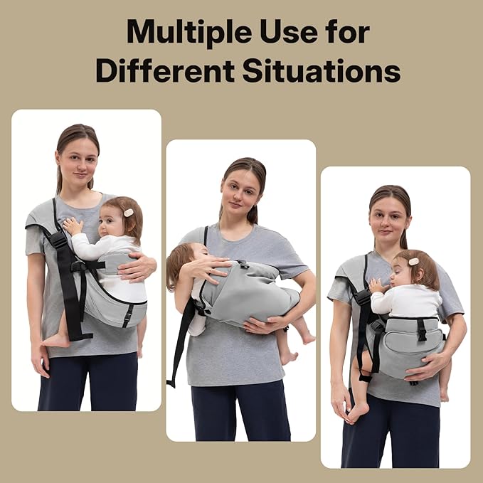 HORUMP Baby Carrier Newborn to Toddler, Baby Sling Carrier,Adjustable & Lightweight Toddler Carrier 25-60 lbs,Ideal for Home,Shopping,and Travel-Grey