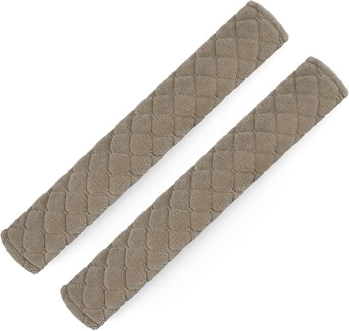surpassme Car Seat Belt Pads Cover, 2PCS 15in Extra Length Seat Belt Shoulder Strap Covers Protector to Release Stress to Neck and Shoulder for a Safety Driving (Khaki)