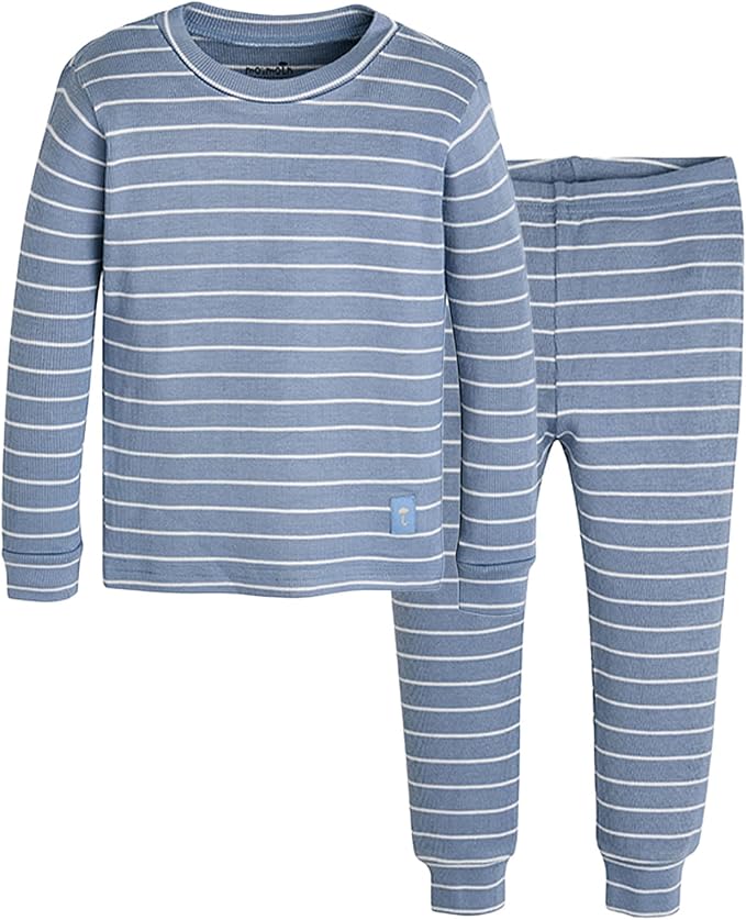 moimoln Stripe Pajamas Set 12M-8Y Ribbed Unisex Baby & Toddler, Soft Viscose, Snug-Fit, Everyday Sleepwear