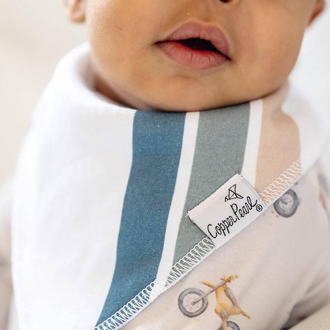 Copper Pearl Baby Bandana Drool Bibs for Drooling and Teething 4 Pack Gift Set Ryder