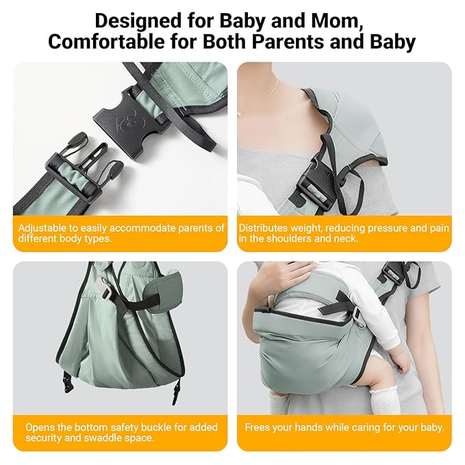 Baby Sling Carrier,Baby Carrier Newborn to Toddler,Adjustable Lightweight Toddler Carrier 25-60 lbs,Ideal for Home,Shopping,and Travel
