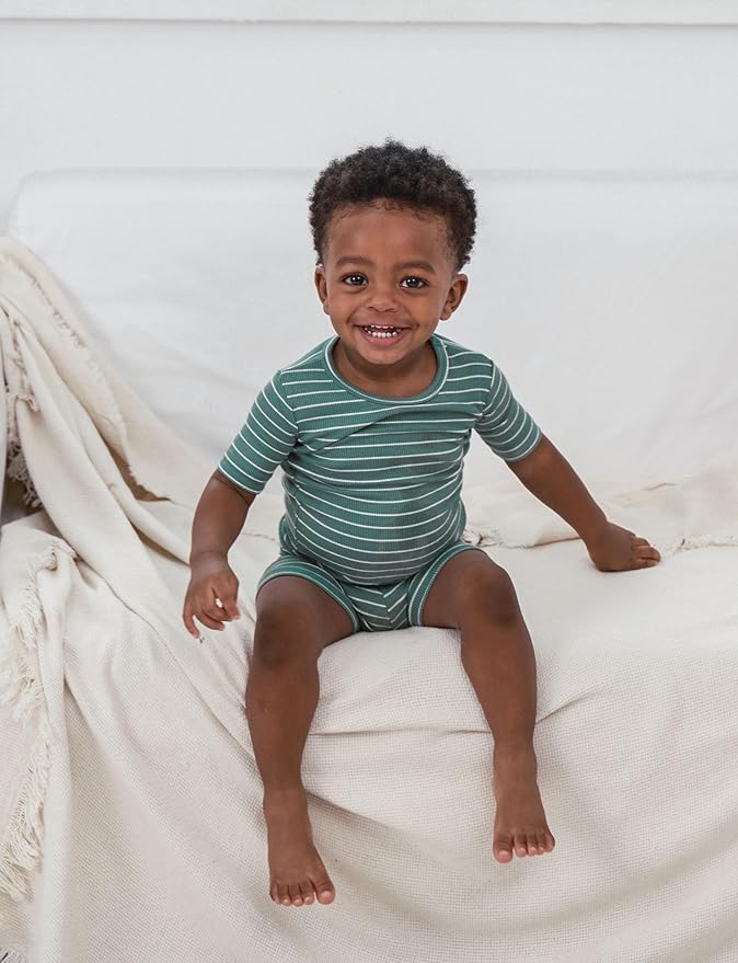 AVAUMA Stripe Pattern Baby Boys Girls Pajama Set Kids Toddler Snug fit Ribbed Sleepwear pjs for Daily Life Style