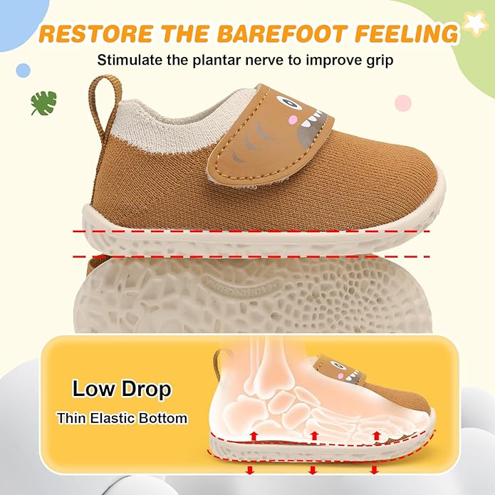 L-RUN Baby Shoes Boys Girls First Walking Shoes Infant Sneakers Toddler Crib Shoes Lightweight Breathable Non-Slip Soles