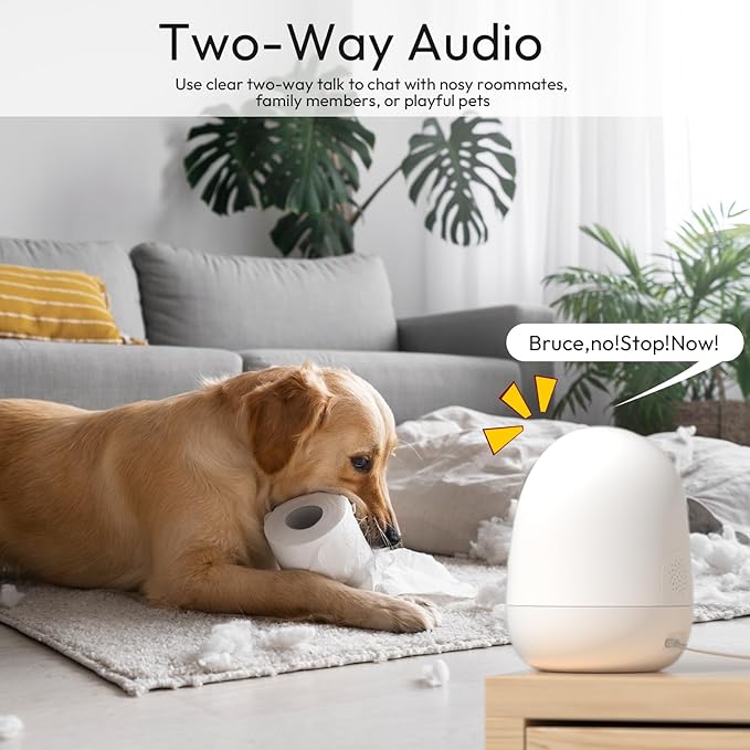 2K Pan/Tilt Security Camera for Baby Monitor 5G&2.4G WiFi, Dog Camera with Sound Detection, Motion Detection, 2-Way Audio, Siren, Night Vision, Cloud & SD Card Storage, Works w/Alexa