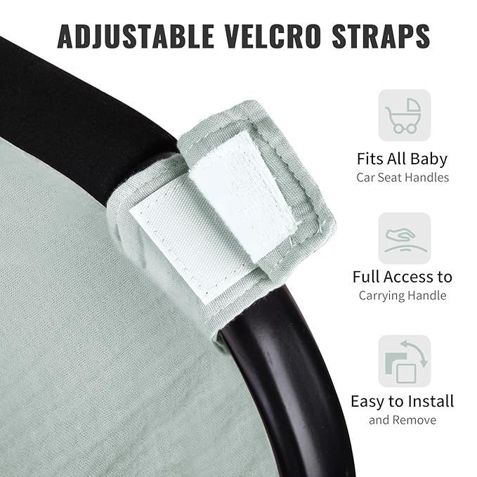 Metplus Muslin Car Seat Cover for Babies - Carseat Stroller Cover Infant Stroller Covers for Boys and Girls, Breathable & Lightweight, Fits Most Strollers & Baby Car Seats