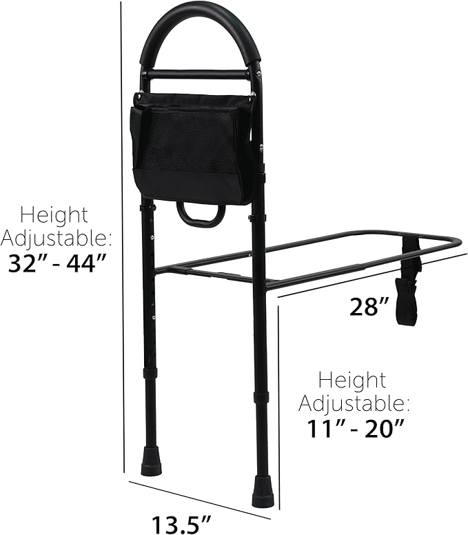 Vaunn ASTM Safety Approved Bed Rail: Adjustable Safety Assist Rail for Elderly, Adults, Seniors - Guard Rail for Single, Twin, Full and Queen Beds